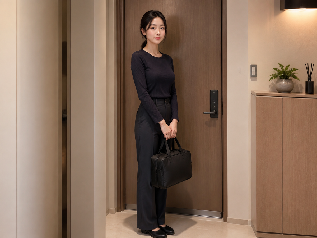 서울 구로 방문 홈케어 일정을 준비하는 젊은 성인 한국 여성 관리사